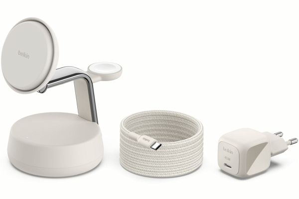 Belkin UltraCharge Pro 25W Qi2 mag.3-in-1 Ladest.ws. WIZ040kqSD Belkin UltraCharge Pro 25W Qi2 mag.3-in-1 Ladest.ws. WIZ040kqSD