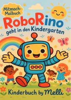 Cover Mitmach-Ausmalbuch: RoboRino geht in den Kindergarten