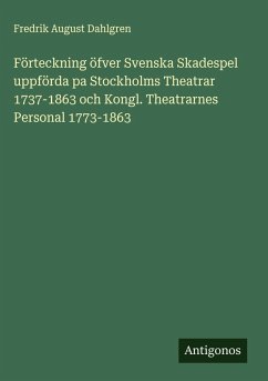 Cover Förteckning öfver Svenska Skadespel uppförda pa Stockholms Theatrar 1737-1863 och Kongl. Theatrarnes Personal 1773-1863