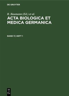 Cover Acta Biologica et Medica Germanica. Band 17, Heft 1 (eBook, PDF)