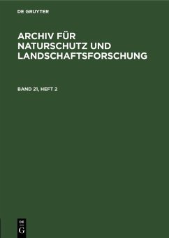 Cover Archiv für Naturschutz und Landschaftsforschung. Band 21, Heft 2 (eBook, PDF)