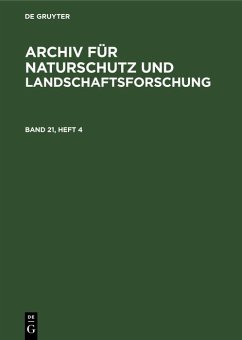 Cover Archiv für Naturschutz und Landschaftsforschung. Band 21, Heft 4 (eBook, PDF)