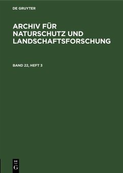 Cover Archiv für Naturschutz und Landschaftsforschung. Band 22, Heft 3 (eBook, PDF)