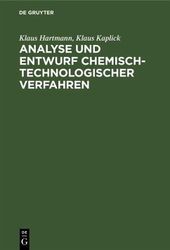 Cover Analyse und Entwurf chemisch-technologischer Verfahren (eBook, PDF)