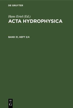 Cover Acta Hydrophysica. Band 31, Heft 3/4 (eBook, PDF)