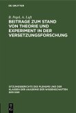 Beitrage zum Stand von Theorie und Experiment in der Versetzungsforschung (eBook, PDF) Beitrage zum Stand von Theorie und Experiment in der Versetzungsforschung (eBook, PDF)