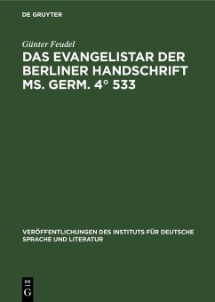 Cover Das Evangelistar der Berliner Handschrift Ms. Germ. 4° 533 (eBook, PDF)