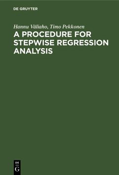 Cover A Procedure for Stepwise Regression Analysis (eBook, PDF)