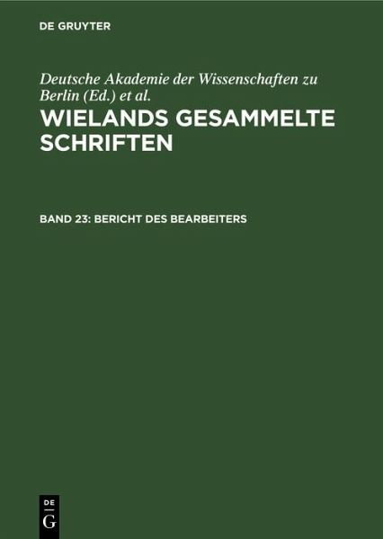 Bericht des Bearbeiters (eBook, PDF)