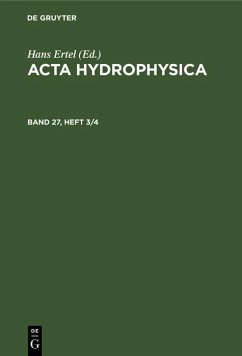 Cover Acta Hydrophysica. Band 27, Heft 3/4 (eBook, PDF)