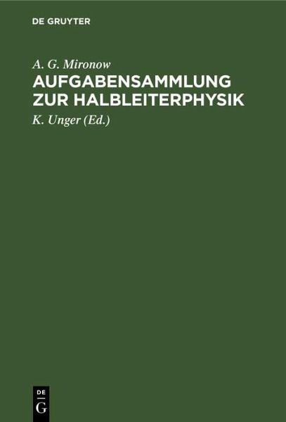 Aufgabensammlung zur Halbleiterphysik (eBook, PDF)