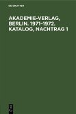 Akademie-Verlag, Berlin. 1971-1972. Katalog, Nachtrag 1 (eBook, PDF)