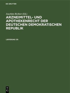 Cover Arzneimittel- und Apothekenrecht der Deutschen Demokratischen Republik. Lieferung 7/8 (eBook, PDF)
