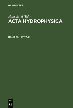 Cover Acta Hydrophysica. Band 28, Heft 1/2 (eBook, PDF)