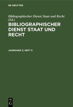 Cover Bibliographischer Dienst Staat und Recht. Jahrgang 3, Heft 5 (eBook, PDF)
