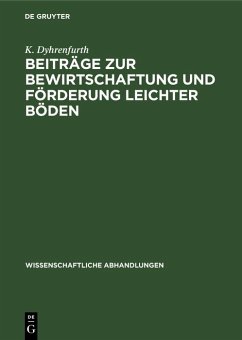 Cover Beiträge zur Bewirtschaftung und Förderung leichter Böden (eBook, PDF)