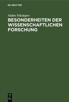 Cover Besonderheiten der wissenschaftlichen Forschung (eBook, PDF)