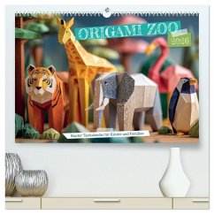 Cover Origami Zoo - Bunter Tierkalender für Kinder und Familien (hochwertiger Premium Wandkalender 2026 DIN A2 quer), Kunstdruck in Hochglanz