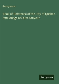 Cover Book of Reference of the City of Quebec and Village of Saint Sauveur