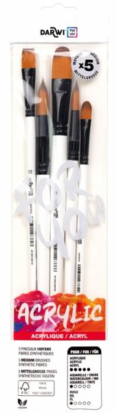 Darwi For You, Set mit 5 mittelgroßen Pinseln Darwi For You, Set mit 5 mittelgroßen Pinseln