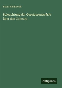 Cover Beleuchtung der Gesetzesentwürfe über den Concurs