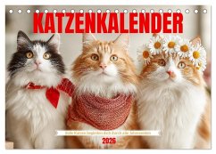 Katzenkalender - Süße Katzen begleiten dich durch alle Jahreszeiten (Tischkalender 2026 DIN A5 quer), CALVENDO Monatskalender Katzenkalender - Süße Katzen begleiten dich durch alle Jahreszeiten (Tischkalender 2026 DIN A5 quer), CALVENDO Monatskalender