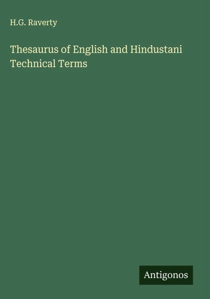 Thesaurus of English and Hindustani Technical Terms