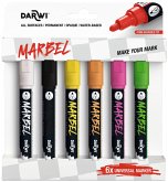 MARBEL Set mit 6 Universalmarkern Acrylfarben, Rundspitze medium 4mm, Neonfarben