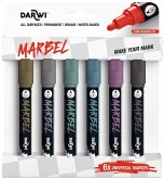 MARBEL Set mit 6 Universalmarkern Acrylfarben, Rundspitze medium 4mm, Metallic-Farben