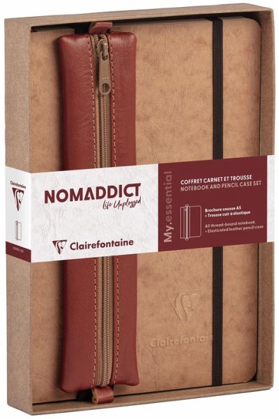 Age Bag, Set Nomaddict, Notizbuch A5 My.essential liniert + Federmäppchen, tabak Age Bag, Set Nomaddict, Notizbuch A5 My.essential liniert + Federmäppchen, tabak