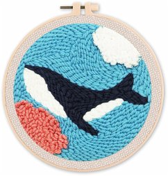 Punch Needle Figured'Art 20x20 cm Orca im Meer, DIY Stickerei mit Nadel und Wolle Cover Punch Needle Figured'Art 20x20 cm Orca im Meer, DIY Stickerei mit Nadel und Wolle