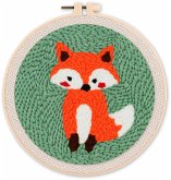 Punch Needle Figured'Art 20x20 cm Fuchs, DIY Stickerei mit Nadel und Wolle