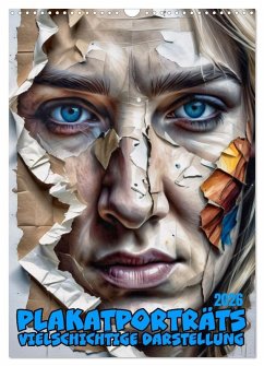 Cover Plakatporträts, vielschichtige Darstellung (Wandkalender 2026 DIN A3 hoch), CALVENDO Monatskalender
