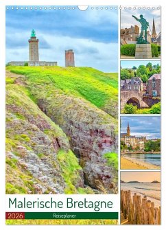 Cover Malerische Bretagne - Reiseplaner (Wandkalender 2026 DIN A3 hoch), CALVENDO Monatskalender
