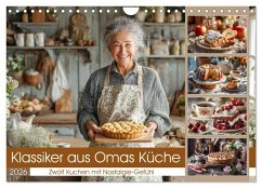Cover Klassiker aus Omas Küche - Zwölf Kuchen mit Nostalgie-Gefühl (Wandkalender 2026 DIN A4 quer), CALVENDO Monatskalender