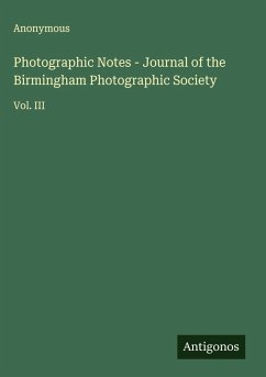 Cover Photographic Notes - Journal of the Birmingham Photographic Society