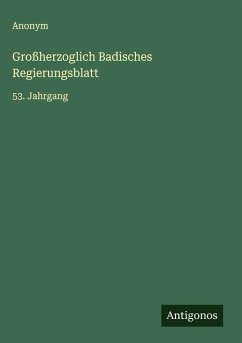 Cover Großherzoglich Badisches Regierungsblatt