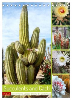 Succulents and Cacti - Strong Thorns, Delicate Blooms (Desk Calendar 2026 DIN A5 portrait), CALVENDO 12 Month DeskCalendar
