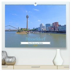 Düsseldorf Vom Ufer bis zur Skyline (hochwertiger Premium Wandkalender 2026 DIN A2 quer), Kunstdruck in Hochglanz