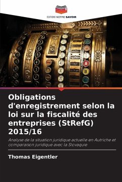 Cover Obligations d'enregistrement selon la loi sur la fiscalité des entreprises (StRefG) 2015/16