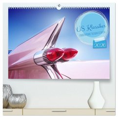 Cover US Klassiker Farbenfrohe Heckansichten (hochwertiger Premium Wandkalender 2026 DIN A2 quer), Kunstdruck in Hochglanz