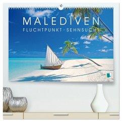 Die Malediven: Fluchtpunkt Sehnsucht (hochwertiger Premium Wandkalender 2026 DIN A2 quer), Kunstdruck in Hochglanz