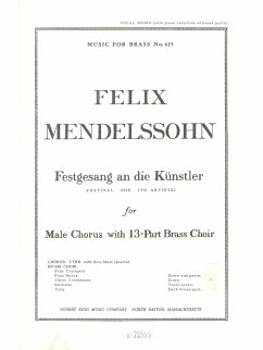 Cover Festgesang an die Künstler for male chorus and piano vocal score (dt/en)