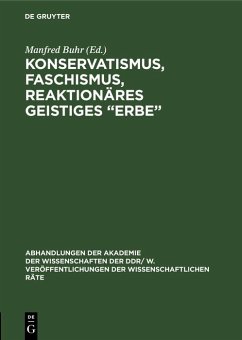 Cover Konservatismus, Faschismus, reaktionäres geistiges 