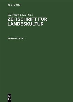 Cover Zeitschrift für Landeskultur. Band 10, Heft 1 (eBook, PDF)
