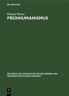 Frühhumanismus (eBook, PDF) - Winter, Eduard