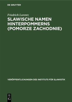 Cover Slawische Namen Hinterpommerns (Pomorze Zachodnie) (eBook, PDF)