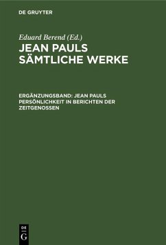 Cover Jean Pauls Persönlichkeit in Berichten der Zeitgenossen (eBook, PDF)