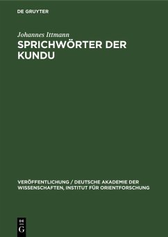 Sprichwörter der Kundu (eBook, PDF) - Ittmann, Johannes