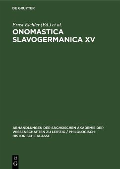 Cover Ernst Eichler; Hans Walther: Onomastica Slavogermanica. XV. (eBook, PDF)